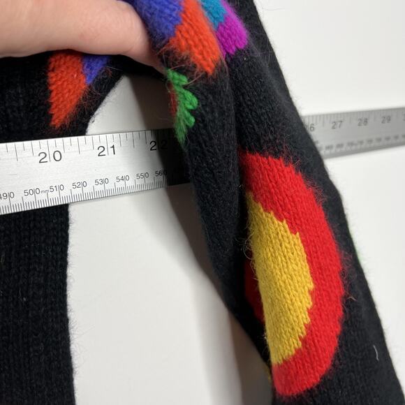 VINTAGE Rafaella Sweater Womens‎ Medium Black Angora Lambswool Polka Dot 90s - Picture 8 of 8